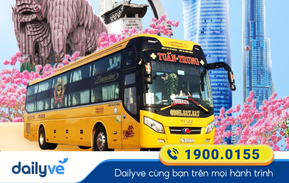 Nhà xe Tuấn Trung tuyến Buôn Ma Thuột Đắk Lắk đi Sài Gòn